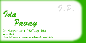 ida pavay business card
